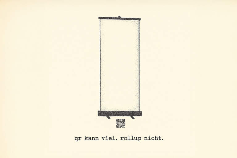 Typewriter Art / Art Typing zu "QR Code auf Rollup"