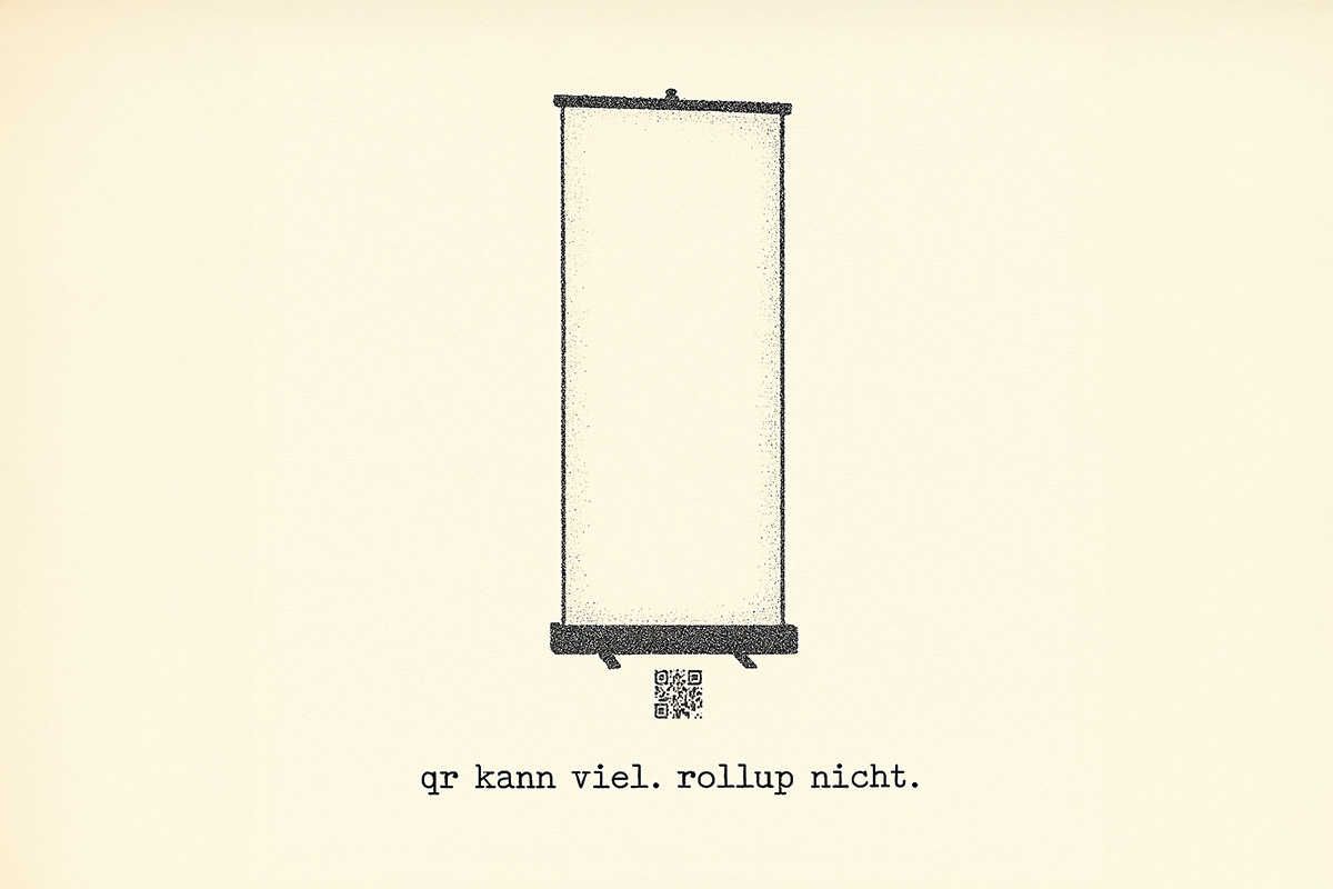 qr-codes auf roll-ups: abstand ist nicht hilfreich