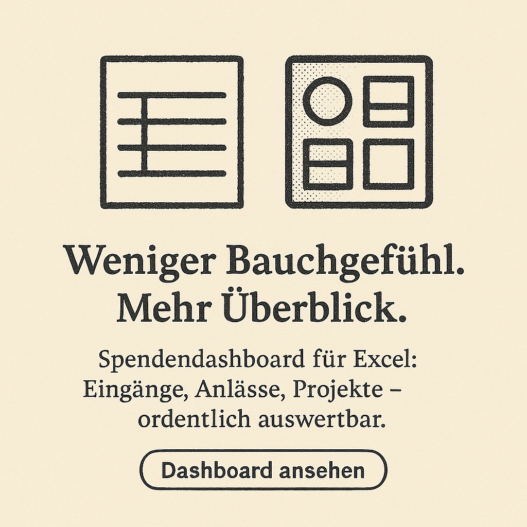 Werbebanner zu "Excel Spendendashboard"
